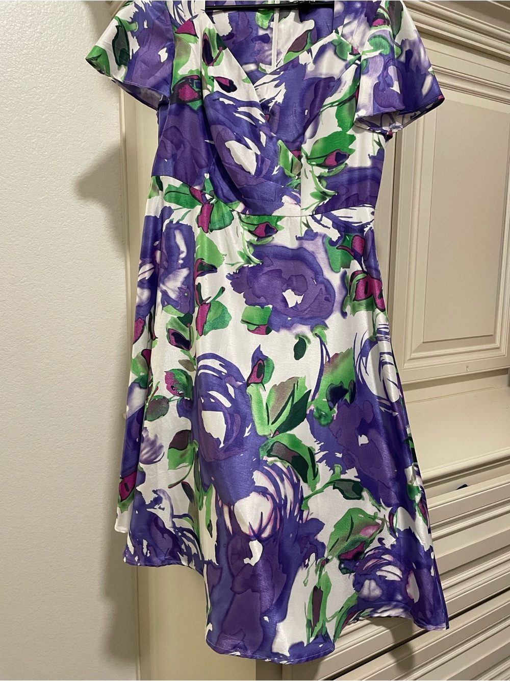 Dana Kay Purple, Green & White Floral Fit-and-Flare Girls Dress